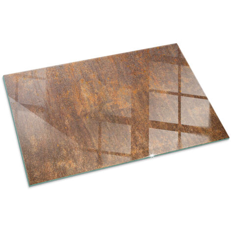 Kaminofen Glasplatte Funkenschutz Kaminplatte Kaminglas Ofenglas gehärtetem Glas mit Motiv Roststruktur als Hintergrund 100x70 cm