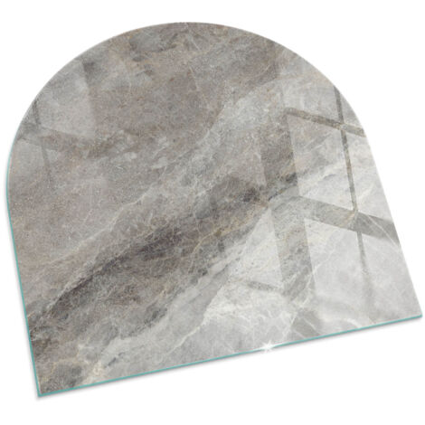 Premium Kaminbodenplatte Funkenschutzplatte Für Kaminofen Glasplatte für Kamin Feuerfeste Unterlage Natursteinmuster 100x100 cm