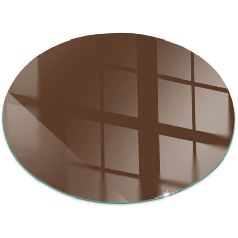 Bodenplatte Glas Glasplatte Kaminplatte Funkenschutz Sicherheitsglas Funkenschutzplatte für Kamin Farbe Braun Rund fi 60 cm