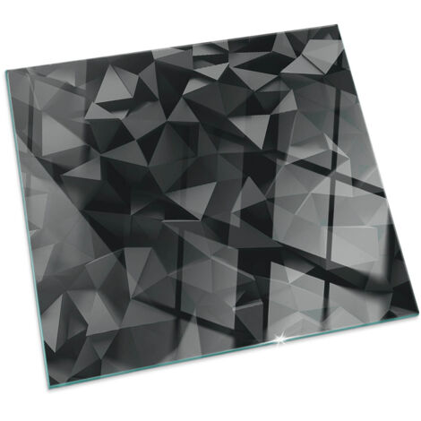 Funkenschutzplatte Kaminplatte Kaminglas Funkenschutz Ofenplatte Glasplatte Bodenplatte mit Bodenschutz Dreidimensionale Geometrie 60x60 cm