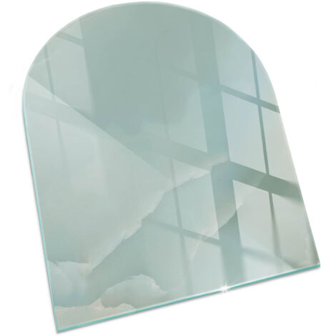 Kaminofen Glasplatte Funkenschutz Kaminplatte Kaminglas Ofenglas gehärtetem Glas mit Motiv Zartes Marmormuster 80x70 cm