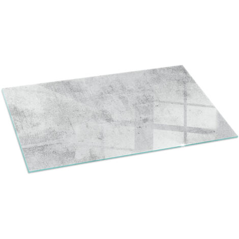 Bodenplatte Glas Glasplatte Kaminplatte Funkenschutz Sicherheitsglas Funkenschutzplatte für Kamin Rohbeton-Textur 120x60 cm (1/5)