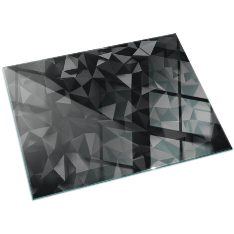 Dekorative Glasplatte für Kaminofen Schutzplatte mit ESG Sicherheitsglas Funkenschutzplatte Glasboden für Kamin Dreidimensionale Geometrie 120x80 cm