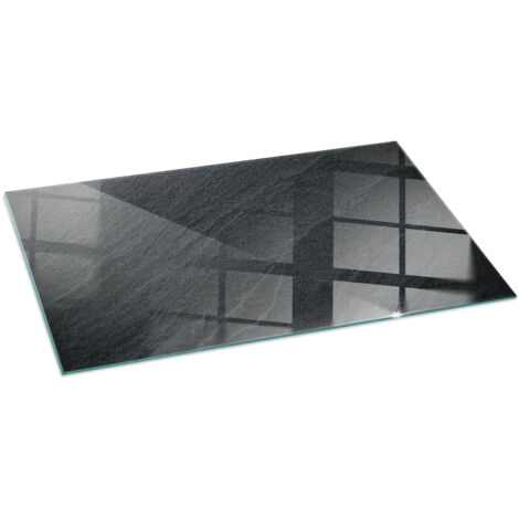 Kaminofen Glasplatte Kaminplatte Kaminglas Funkenschutzplatte Dekorative Sicherheitsglas Natursteinstruktur 140x70 cm