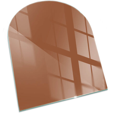 Kaminofen Glasplatte Funkenschutzplatte für Kamin Ofenglas Gehärtetem Kaminglas Funken und Kratzfest Farbe Braun 80x70 cm