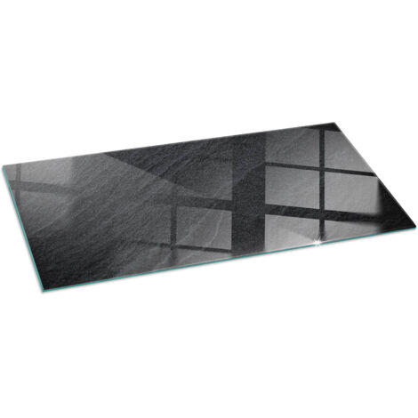 Kaminofen Glasplatte Kaminplatte Kaminglas Ofenglas Bodenplatte Funkenschutzplatte Glasbodenplatte Natursteinstruktur 125x50 cm