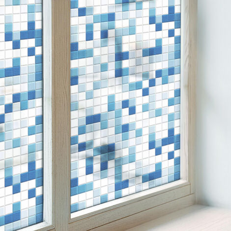 Sichtschutzfolie 200x100 cm Folie für Zuhause Badezimmer PVC Sichtschutz Fenster Milchglas Selbstklebend Blickdicht Dekorfolie Dekorativ Kachelspiel