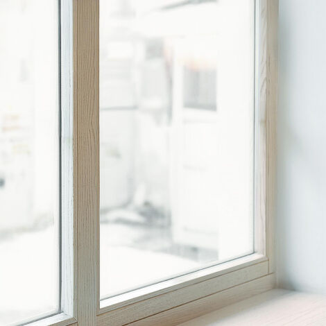Klebefolie 50x100 cm PVC Sichtschutz Fenster Dekorativ Dekorfolie Blickdicht Selbstklebend Folie für Badezimmer Schlafzimmer Milchglas Zartes Weiß (1/5)