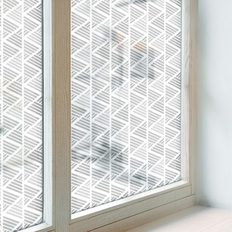 Fensterfolie 200x100 cm Milchglas Blickdicht Folie für Badezimmer Schlafzimmer Dekorfolie PVC Dekorativ Selbstklebend Sichtschutz Fenster Rautenmuster