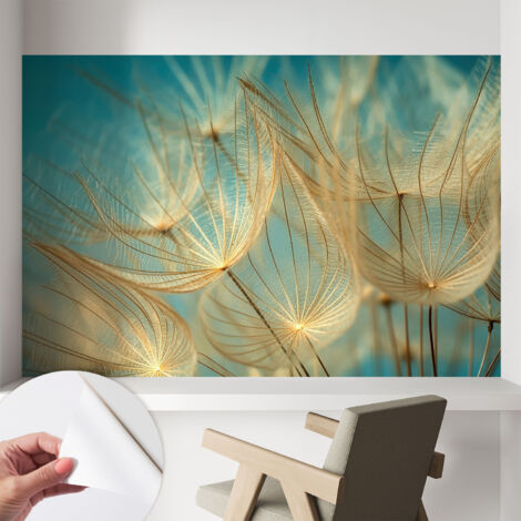 Selbstklebende Tapete modern Wohnzimmer - Wanddeko Schlafzimmer - Tapete mit Motiv Ätherische Pusteblumen 104x70 cm (1/5)
