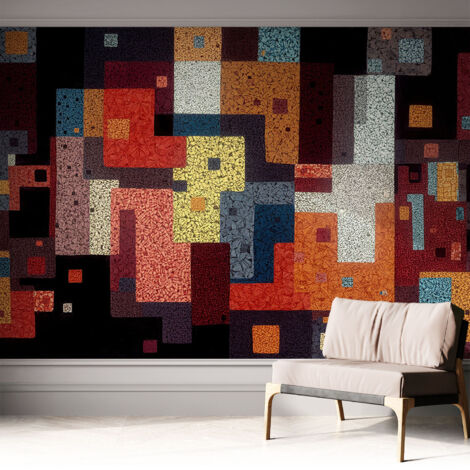 Tapete Selbstklebend - Fototapete mit Motiv - Wandtapete modern - Wandgestaltung Bunte Formen 312x219 cm (1/5)