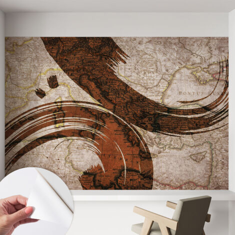 Tapete Selbstklebend - Wandtapete modern - Tapete mit Motiv - Tapete Schlafzimmer Künstlerische Karte 152x104 cm (1/5)