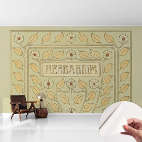 Selbstklebend Tapete modern - Wanddeko für Küche - Klebefolie Wand - luxus Look Pflanzliches Ornament 416x254 cm (1/5)