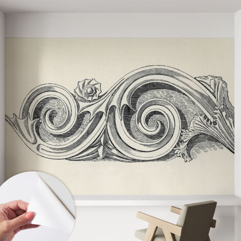 Tapete Selbstklebend - Fototapete mit Motiv - Wandtapete modern - Wandgestaltung Pflanzenornament 152x104 cm (1/5)