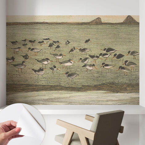 Tapete Selbstklebend - Wandtapete modern - Tapete mit Motiv - Tapete Schlafzimmer Vogelruhe 104x70 cm