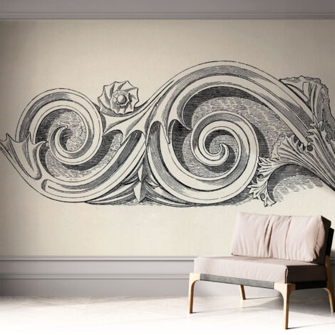Tapete Selbstklebend - Fototapete mit Motiv - Wandtapete modern - Wandgestaltung Pflanzenornament 312x219 cm (1/5)