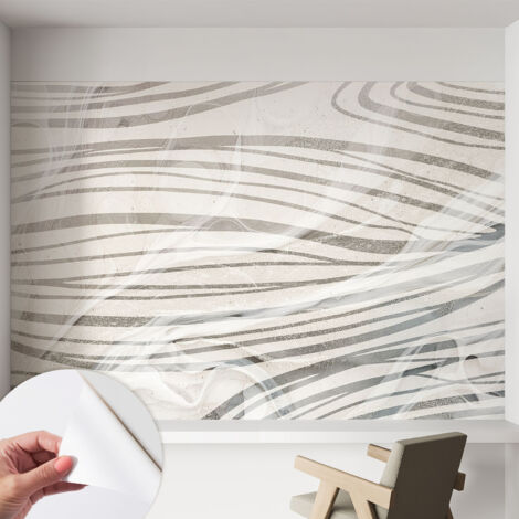 Selbstklebend Tapete modern - Wanddeko für Küche - Klebefolie Wand - luxus Look Wellenförmige Linien 152x104 cm (1/5)