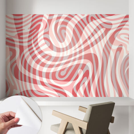 Tapete Selbstklebend - Fototapete mit Motiv - Wandtapete modern - Wandgestaltung Wellenförmige Linien 104x70 cm (1/5)