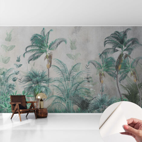 Fototapete Selbstklebend - Wandtattoo - leicht anzubringen - Wandverkleidung Exotische Oase 416x254 cm (1/5)