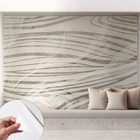 Selbstklebend Tapete modern - Wanddeko für Küche - Klebefolie Wand - luxus Look Wellenförmige Linien 208x146 cm (1/5)