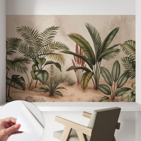 Selbstklebende Tapete - Wanddekoration Wohnzimmer - Tapete Schlafzimmer Pflanzliches Motiv 104x70 cm (1/5)