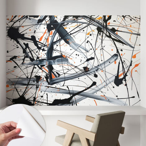 Tapete Selbstklebend - Wandtapete modern - Tapete mit Motiv - Tapete Schlafzimmer Energisches Chaos 104x70 cm (1/5)