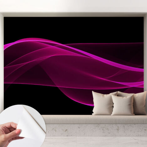Fototapete Selbstklebend - Wanddekoration - Wandfolie - 3D Tapete Wand - Wohnungsdeko Rosa Bänder 208x146 cm (1/5)