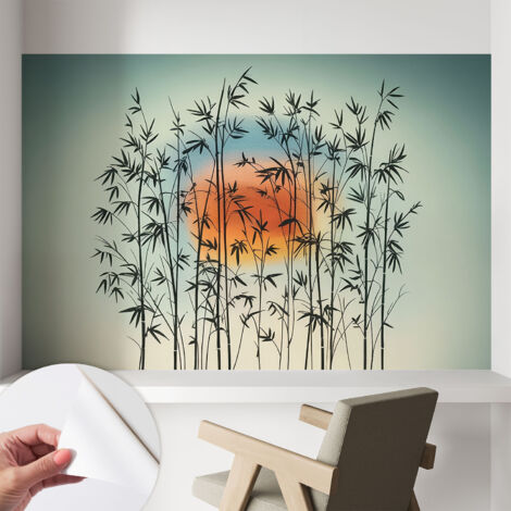 Fototapete Selbstklebend - Wanddekoration - Wandfolie - 3D Tapete Wand - Wohnungsdeko Harmonischer Sonnenuntergang 104x70 cm (1/5)