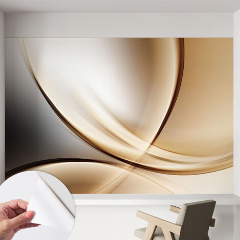 Tapete Selbstklebend - abwaschbar - Tapete mit Motiv - trendige Wanddeko - elegant Fototapete Geschwungene Linien 152x104 cm (1/5)