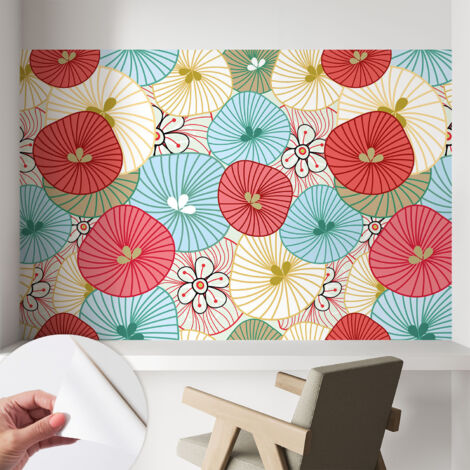 Selbstklebend Tapete modern - Wanddeko für Küche - Klebefolie Wand - luxus Look Blumenmuster 104x70 cm (1/5)