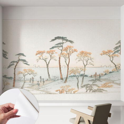 Selbstklebende Tapete - Wanddekoration Wohnzimmer - Tapete Schlafzimmer Ruhige Landschaft 152x104 cm (1/5)