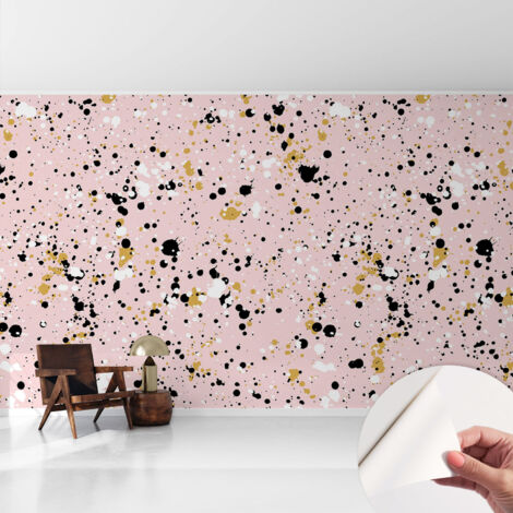 Fototapete Selbstklebend - Büro Wandgestaltung - Wanddekoration Wohnzimmer Künstlerische Farbflecken 416x254 cm (1/5)