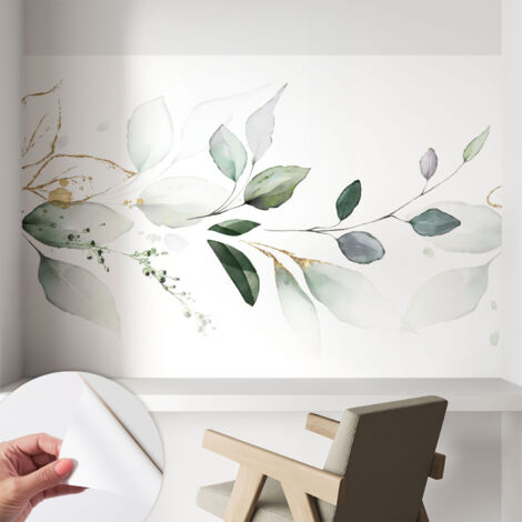 Tapete Selbstklebend - Fototapete mit Motiv - Wandtapete modern - Wandgestaltung Grüne Blätter 104x70 cm (1/5)