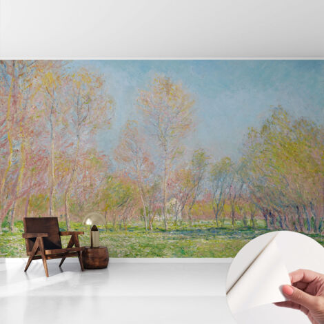 Selbstklebend Tapete modern - Wanddeko für Küche - Klebefolie Wand - luxus Look Frühlingspark 416x254 cm (1/5)