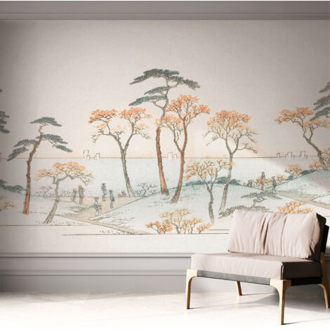 Selbstklebende Tapete - Wanddekoration Wohnzimmer - Tapete Schlafzimmer Ruhige Landschaft 312x219 cm (1/5)