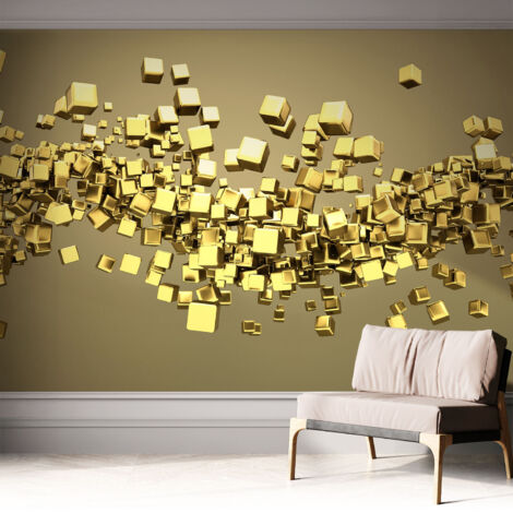 Selbstklebend Tapete modern - Wanddeko für Küche - Klebefolie Wand - luxus Look Kreative Würfel 312x219 cm (1/5)