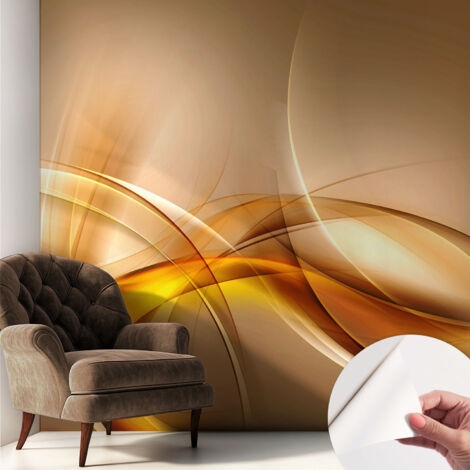 Fototapete Selbstklebend - Wanddekoration - Wandfolie - 3D Tapete Wand - Wohnungsdeko Sanfte Linien 250x250 cm (1/5)