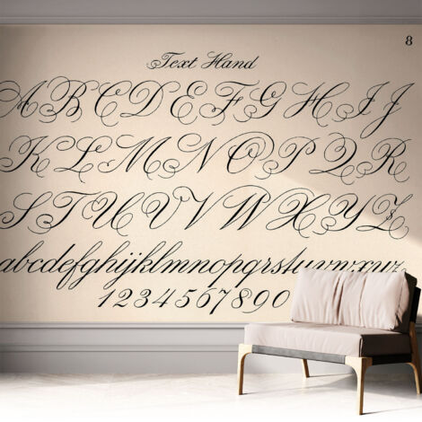 Selbstklebende Tapete modern Wohnzimmer - Wanddeko Schlafzimmer - Tapete mit Motiv Kalligraphische Schrift 312x219 cm (1/5)