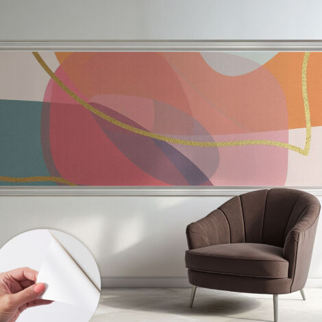 Tapete Selbstklebend - Fototapete mit Motiv - Wandtapete modern - Wandgestaltung Bunte Formen 250x104 cm (1/5)