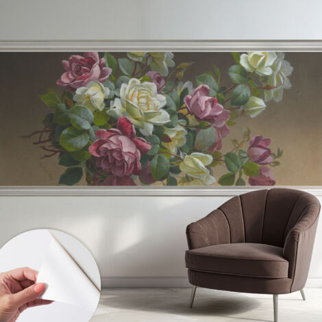 Fototapete Selbstklebend - Wanddekoration - Wandfolie - 3D Tapete Wand - Wohnungsdeko Blumeneleganz 250x104 cm (1/5)