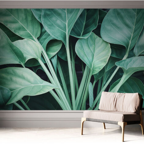 Selbstklebend Tapete modern - Wanddeko für Küche - Klebefolie Wand - luxus Look Grüne Natur 312x219 cm (1/5)