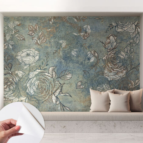 Fototapete Selbstklebend - Wandtattoo - leicht anzubringen - Wandverkleidung Romantische Rosen 208x146 cm (1/5)