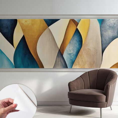 Selbstklebende Tapete - Wanddekoration Wohnzimmer - Tapete Schlafzimmer Wogende Abstraktion 250x104 cm