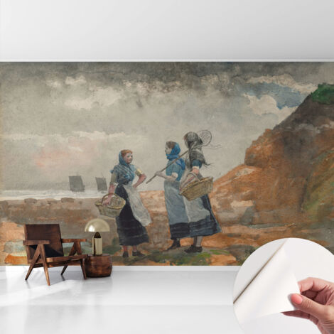 Selbstklebend Tapete modern Wohnzimmer - Wanddekoration - einfach anzubringen Heitere Küste 416x254 cm