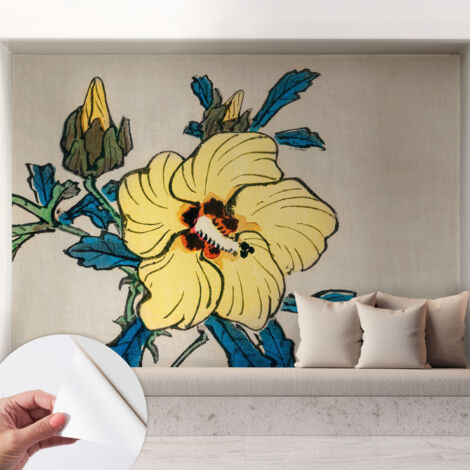 Fototapete Selbstklebend - Wanddekoration - Wandfolie - 3D Tapete Wand - Wohnungsdeko Gelbe Blume 208x146 cm (1/5)