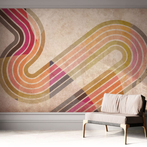 Selbstklebend Tapete modern - Wanddeko für Küche - Klebefolie Wand - luxus Look Geometrische Linien 312x219 cm (1/5)