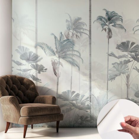 Selbstklebend Tapete modern - Wanddeko für Küche - Klebefolie Wand - luxus Look Tropische Landschaft 250x250 cm (1/5)