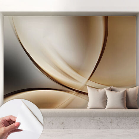 Tapete Selbstklebend - abwaschbar - Tapete mit Motiv - trendige Wanddeko - elegant Fototapete Geschwungene Linien 208x146 cm (1/5)