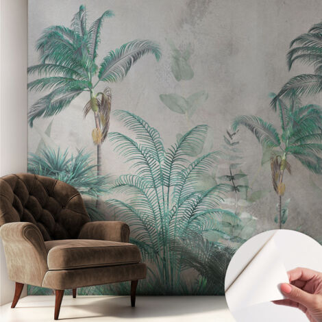 Fototapete Selbstklebend - Wandtattoo - leicht anzubringen - Wandverkleidung Exotische Oase 250x250 cm (1/5)