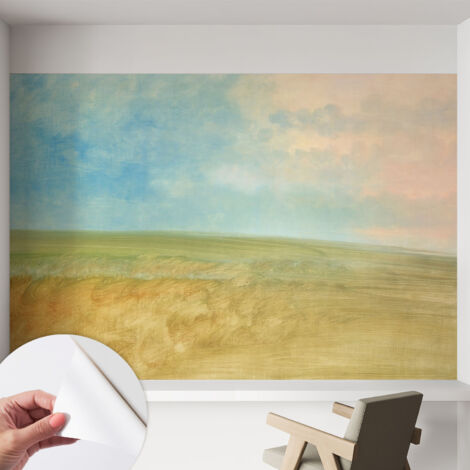 Fototapete Selbstklebend - Wandtattoo - leicht anzubringen - Wandverkleidung Pastellfarbene Felder 152x104 cm (1/5)